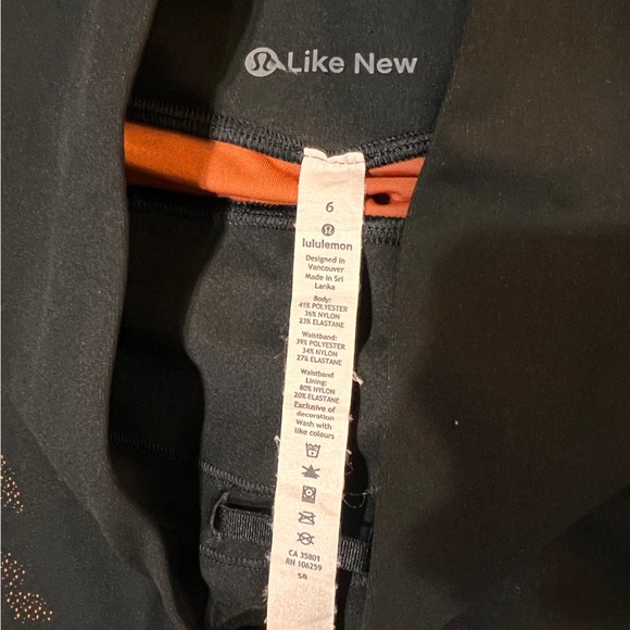 Lululemon Mapped Out High-Rise 28” Black Brick Camo SenseKnit Tight Sz 6 - Picture 6 of 9